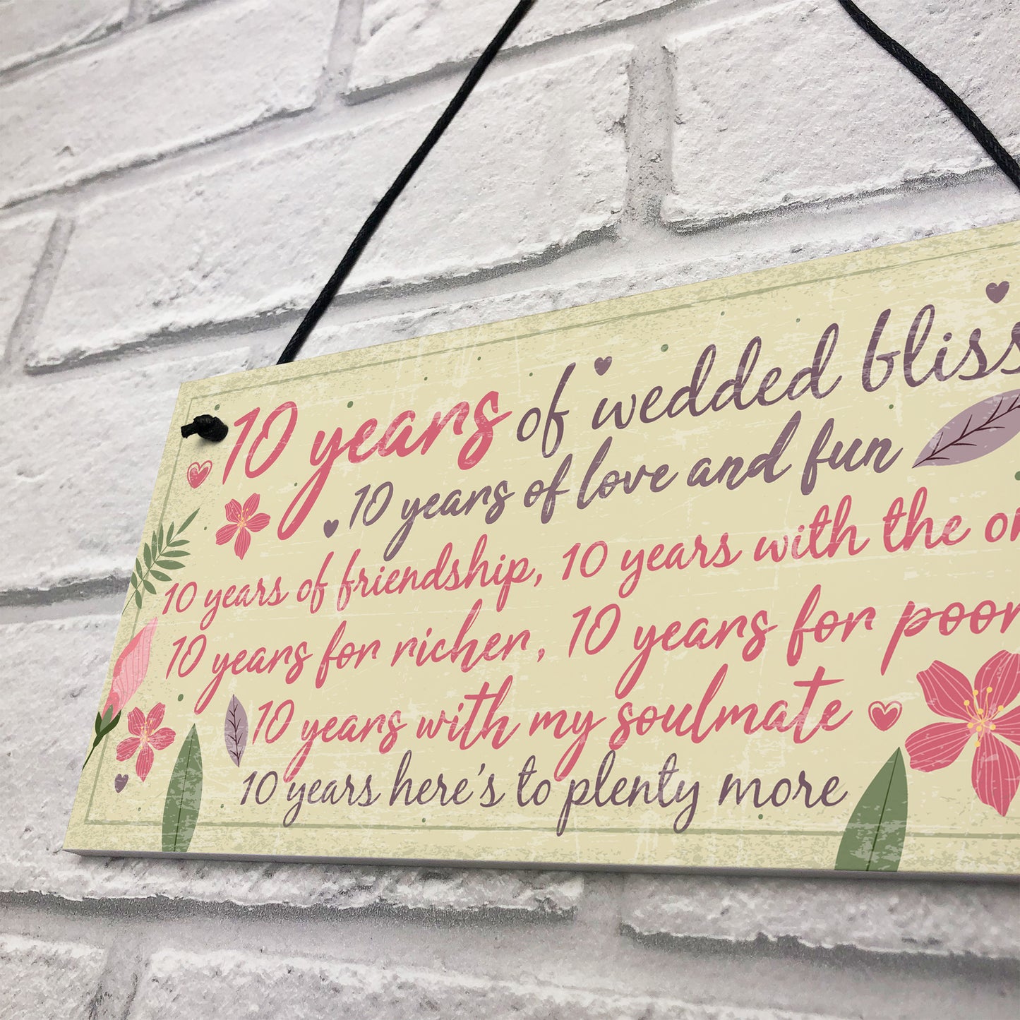 10th Wedding Anniversary Card Gift For Husband Wife Ten Year