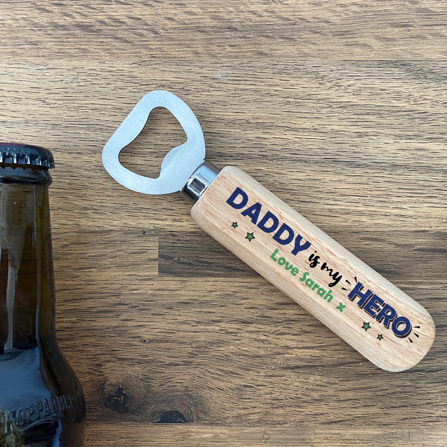 PERSONALISED Dad Daddy Fathers Day Gifts Wooden Bottle Opener