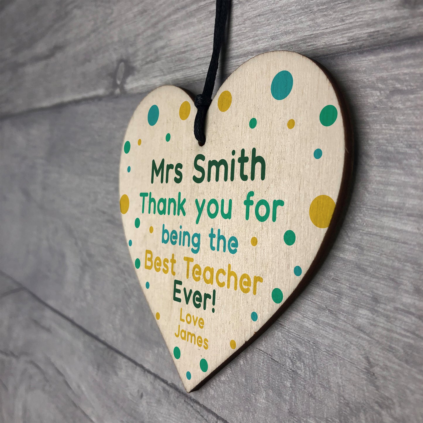 Personalised Wood Heart Thank You Teacher Gifts Nursery Gift