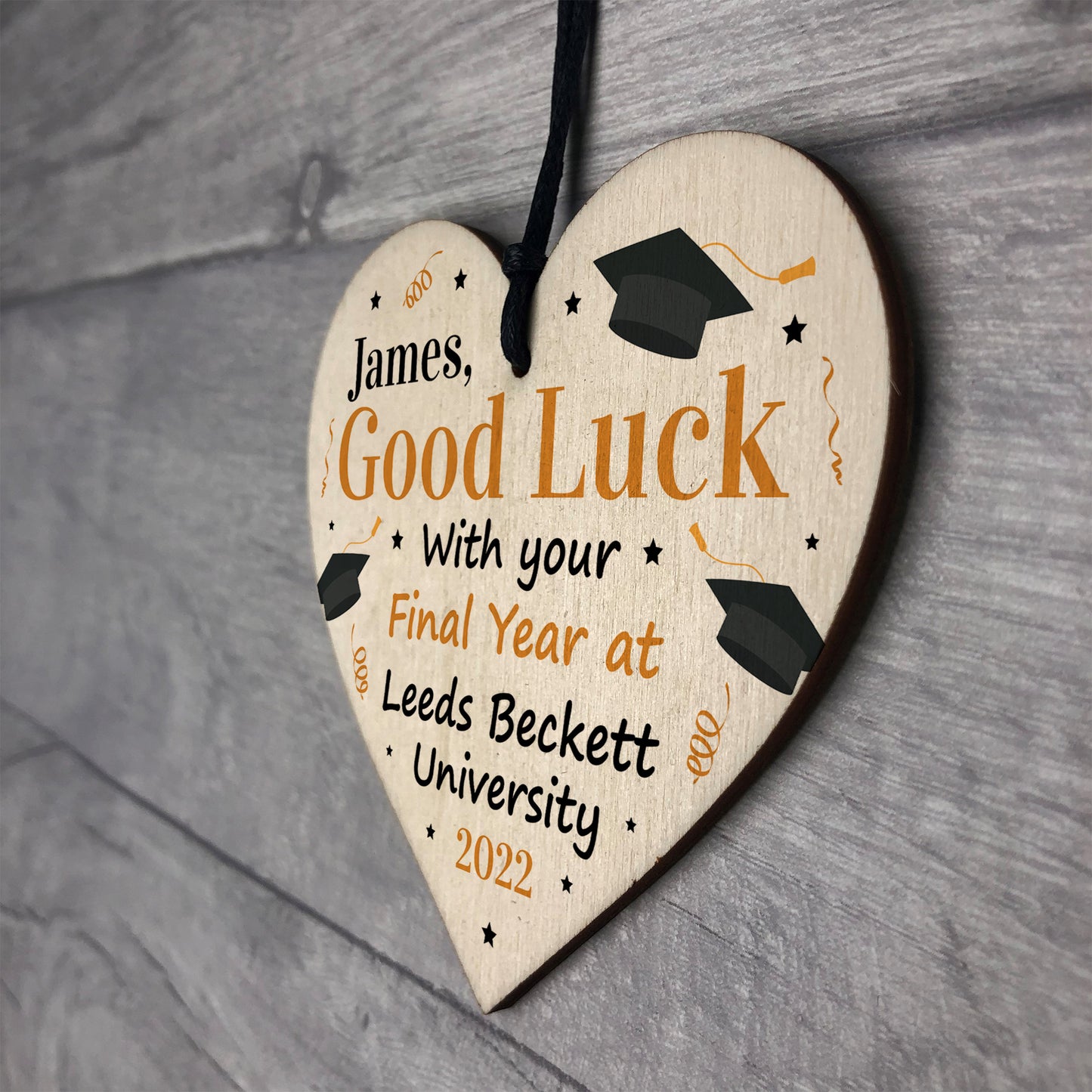 PERSONALISED Back To University School Wooden Heart Gifts