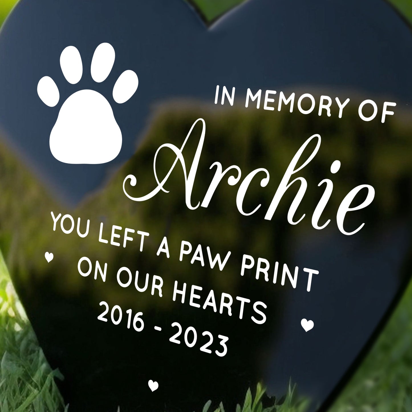 Personalised In Memory Of Pet Dog Cat Left A Paw Print Memorial