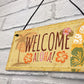 Tiki Bar Welcome Hanging Wall Plaque Garden Home Bar Sign