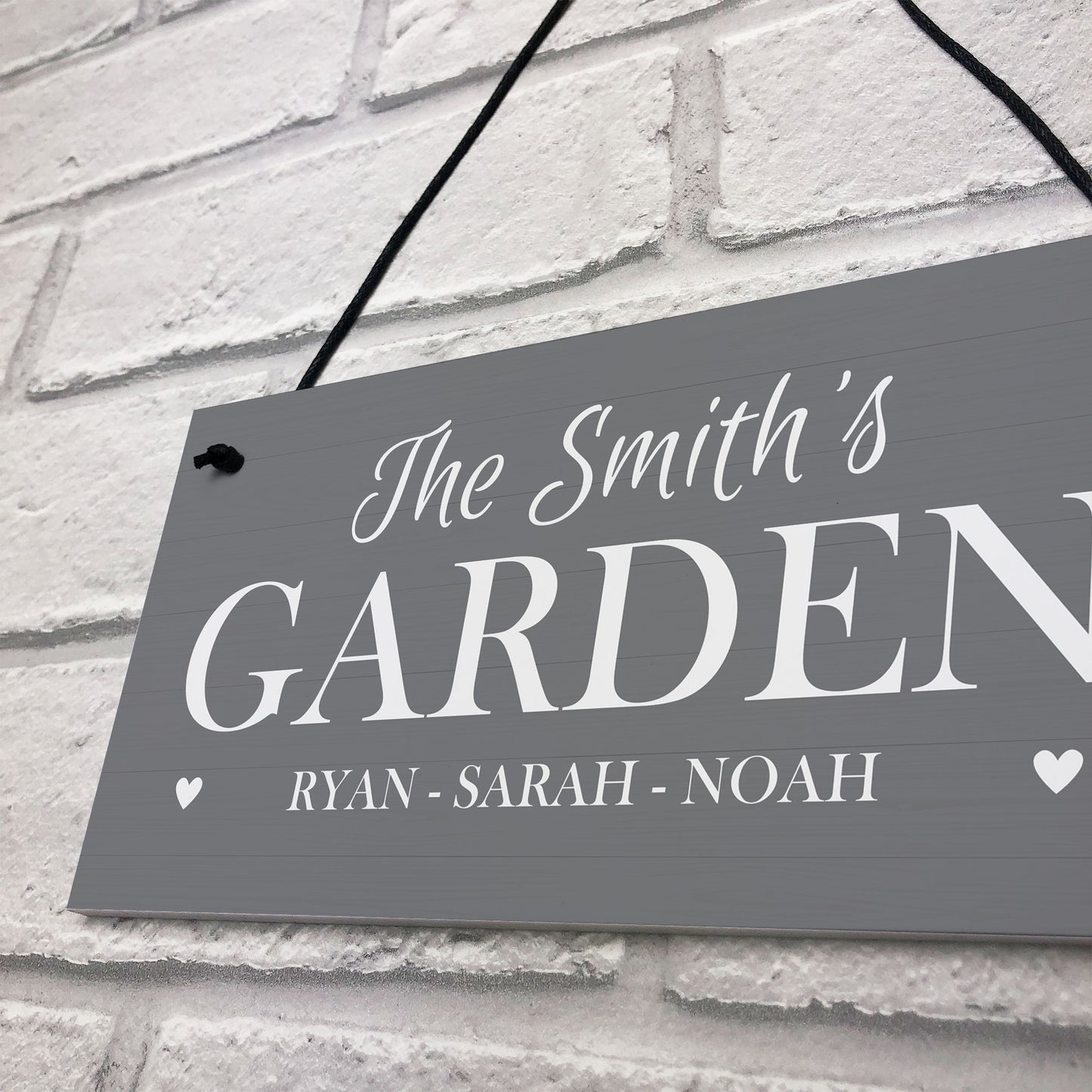 Grey Garden Signs And Plaques Hanging Door Sign Personalised