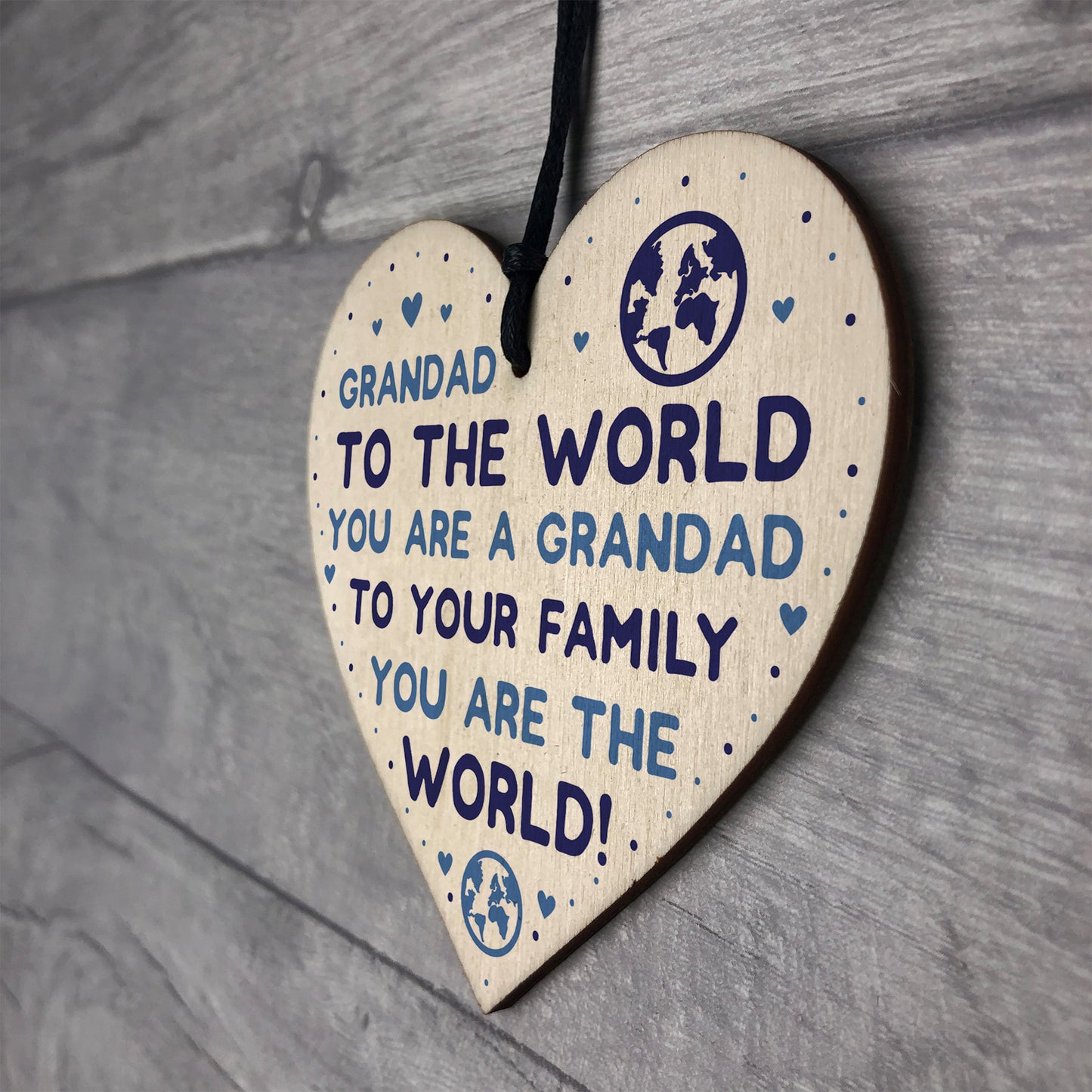 Fathers Day Gifts For Grandad Dad Wood Heart Birthday Gift