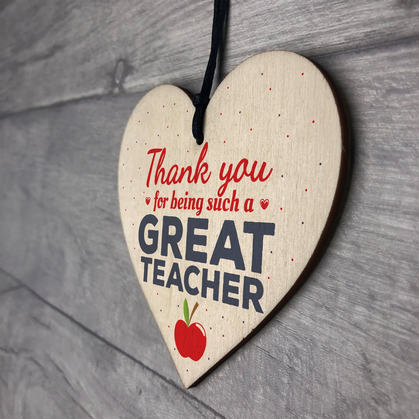 Thank You Teacher Gift Wooden Heart Teaching Assistant Leaving