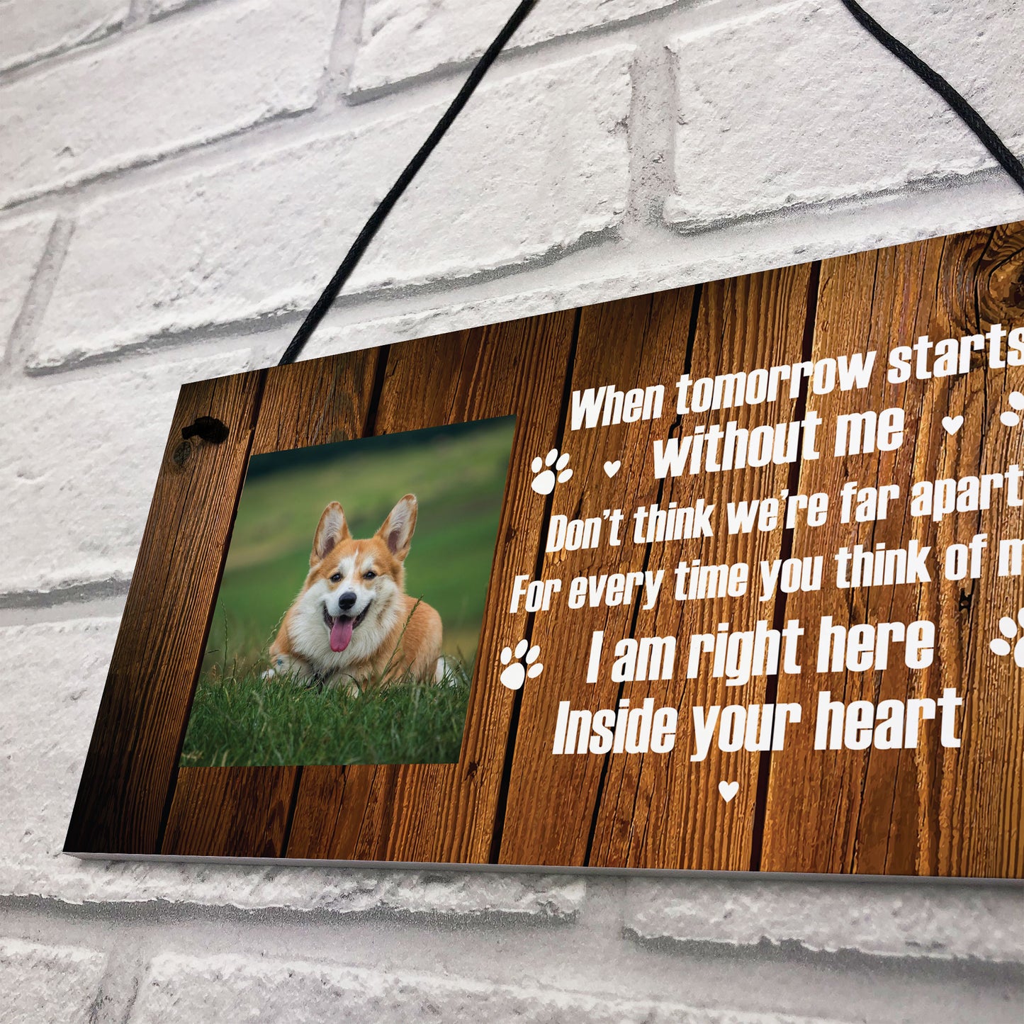 Pet Memorial Gift Personalised Pet Photo Hanging Plaque Dog