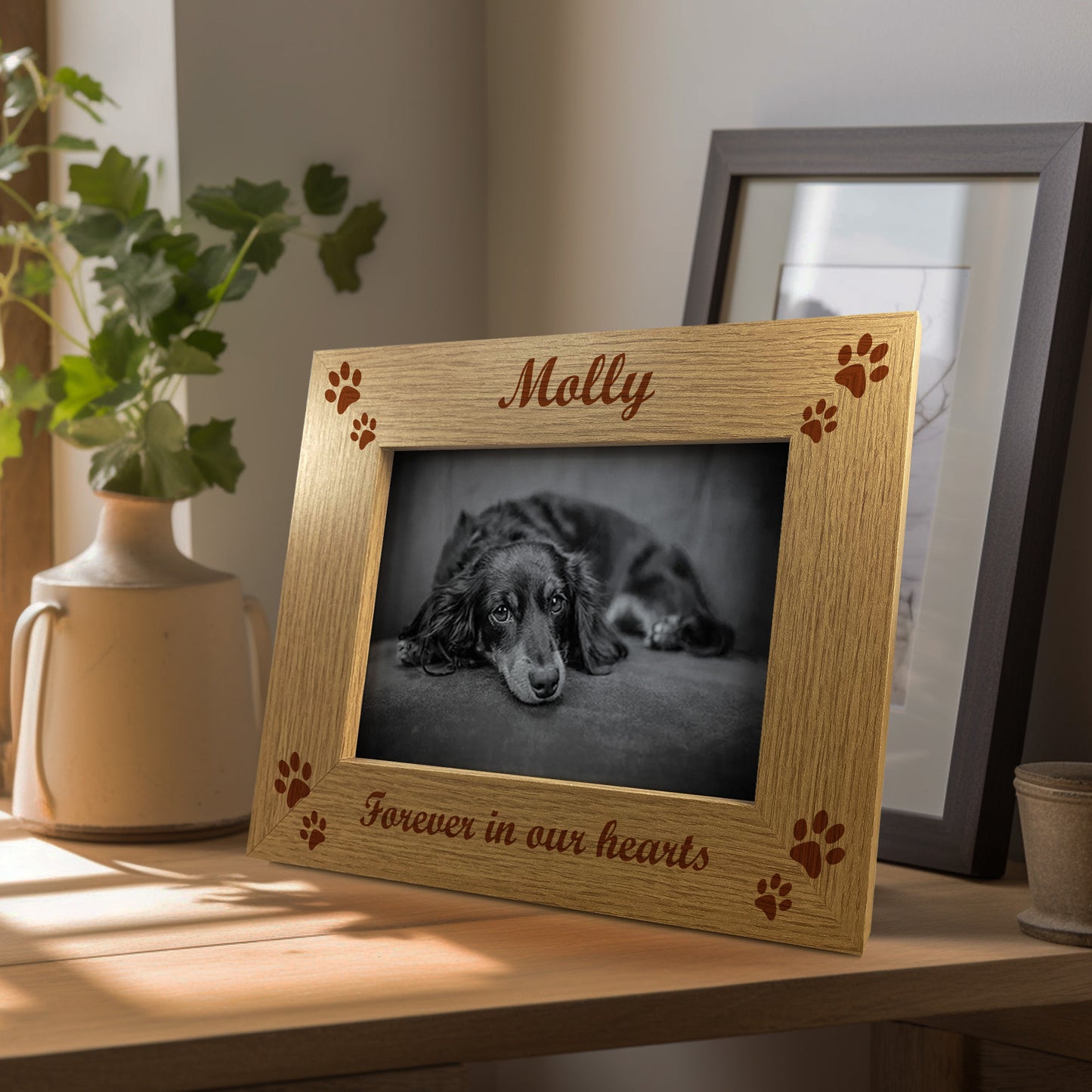 Personalised Forever In Our Hearts Photo Frame Dog Cat Memorial