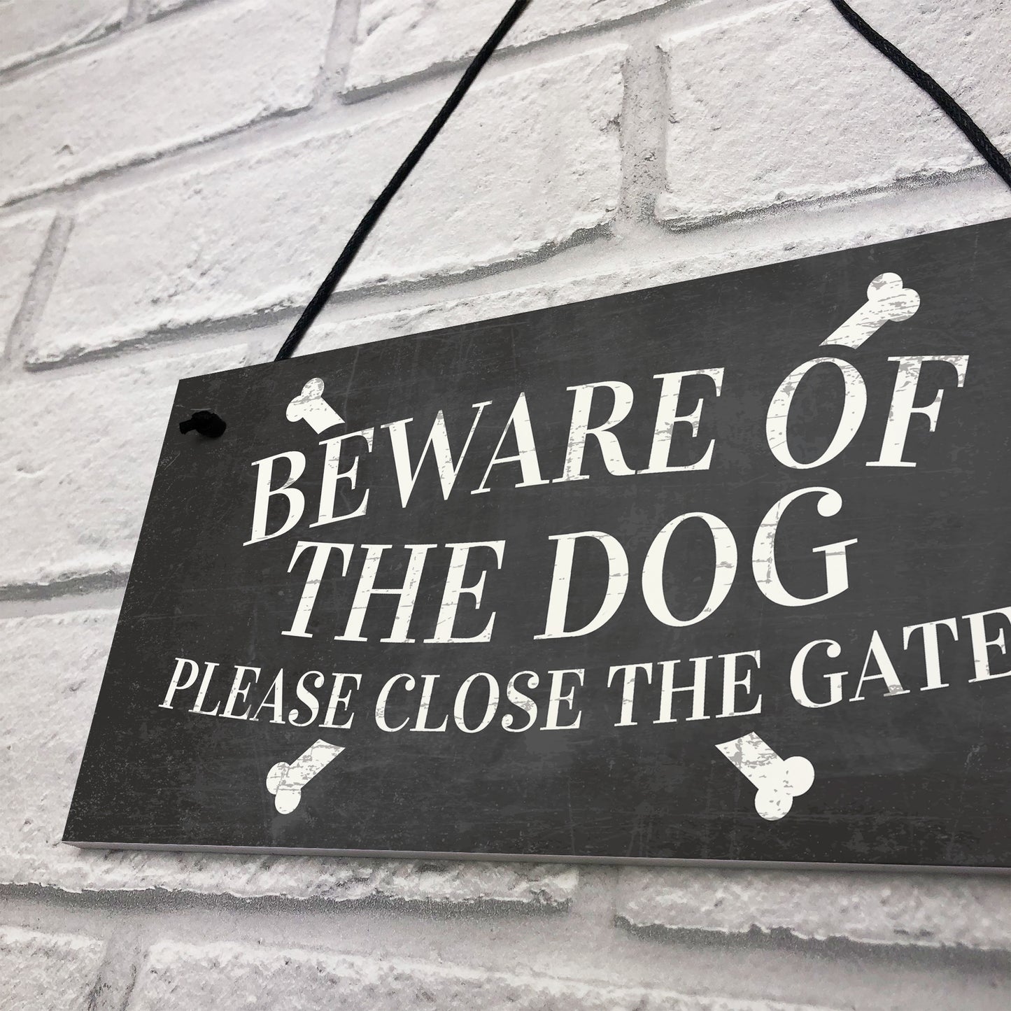 Beware Of The Dog Warning Sign Garden Gate Hanging Plaque Gift