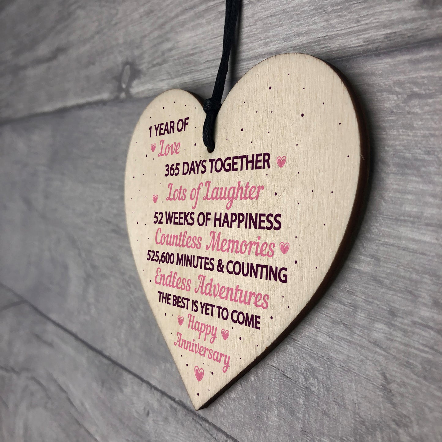 1st Wedding Anniversary Gift Wood Heart First Wedding Gift Wife