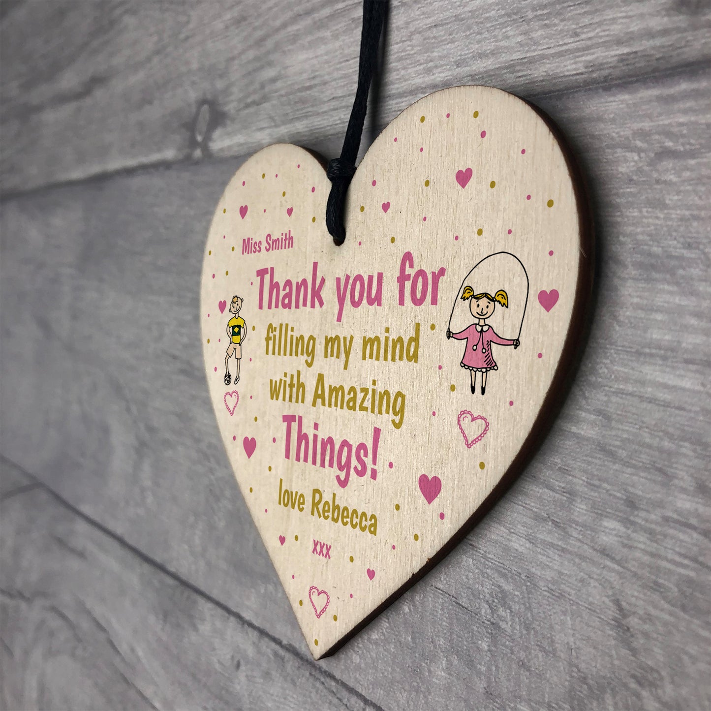 Cute Gift For Teacher Assistant Childminder Heart Personalised
