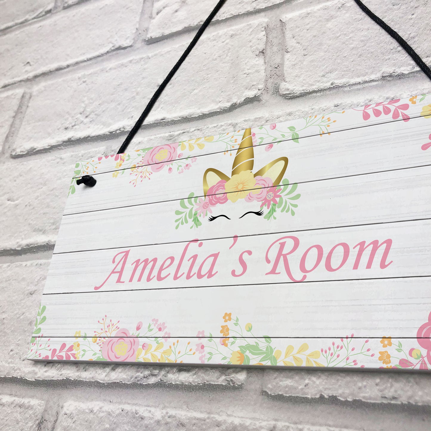 Pretty Unicorn Sign For Girls Bedroom Nursery PERSONALISED