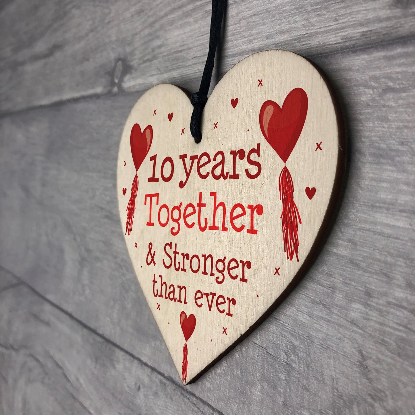 10th Anniversary Gift Wood Heart Perfect Gift For Husband Wife