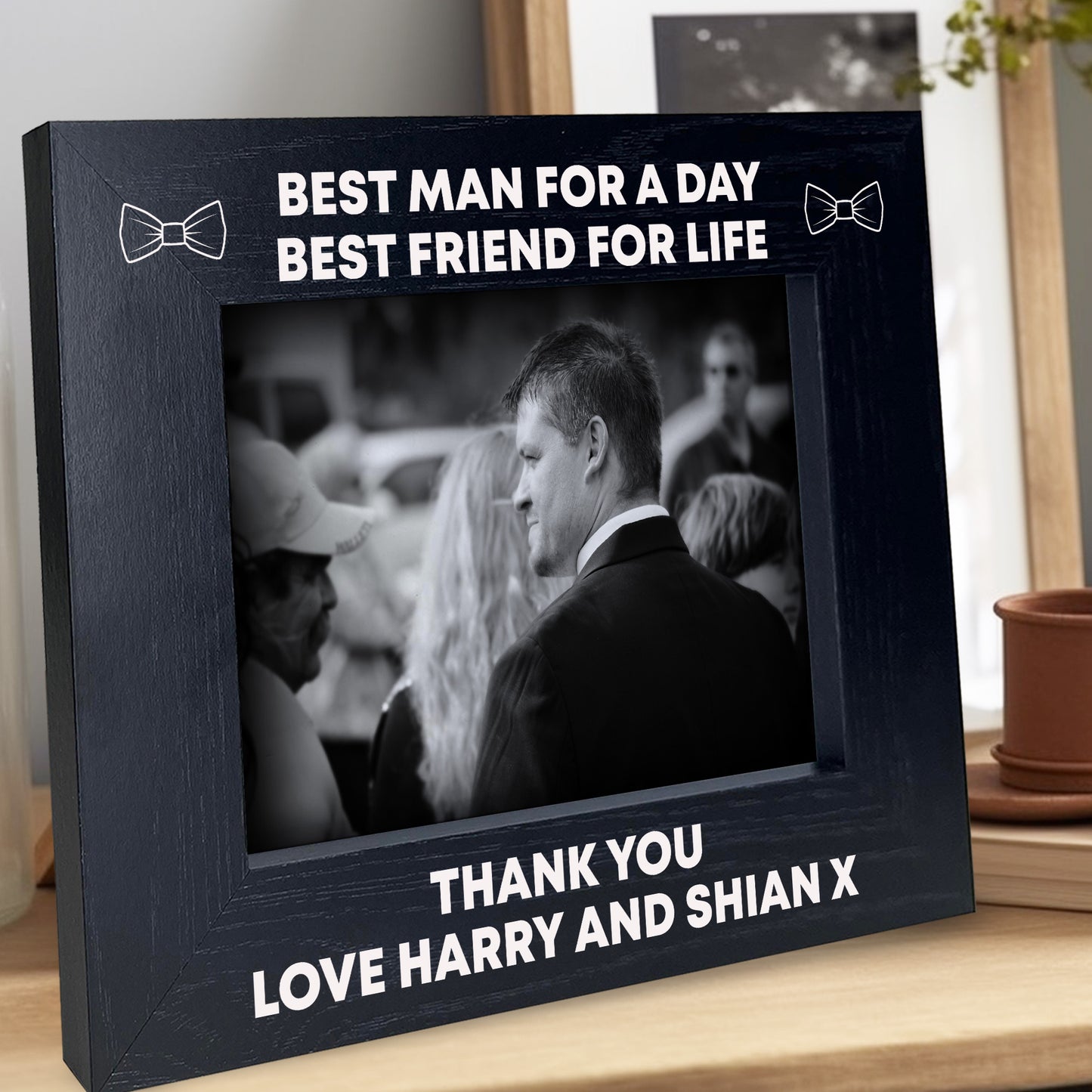 Thank You Gift For Best Man Personalised Wooden Photo Frame Gift