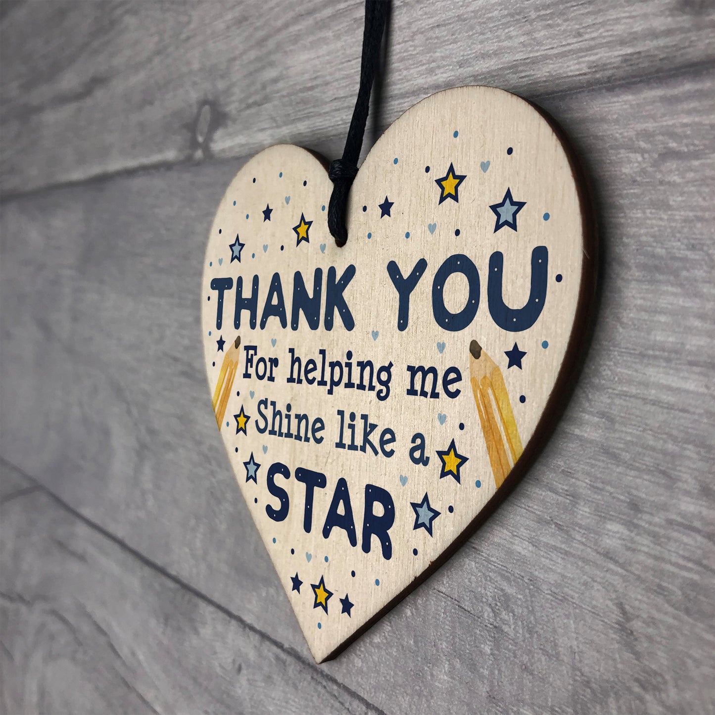 Thank You Wood Heart Gift For Teacher Assistant Nursery Teacher