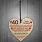 Funny 40th Birthday Gifts For Men Women Wood Heart 40th Card