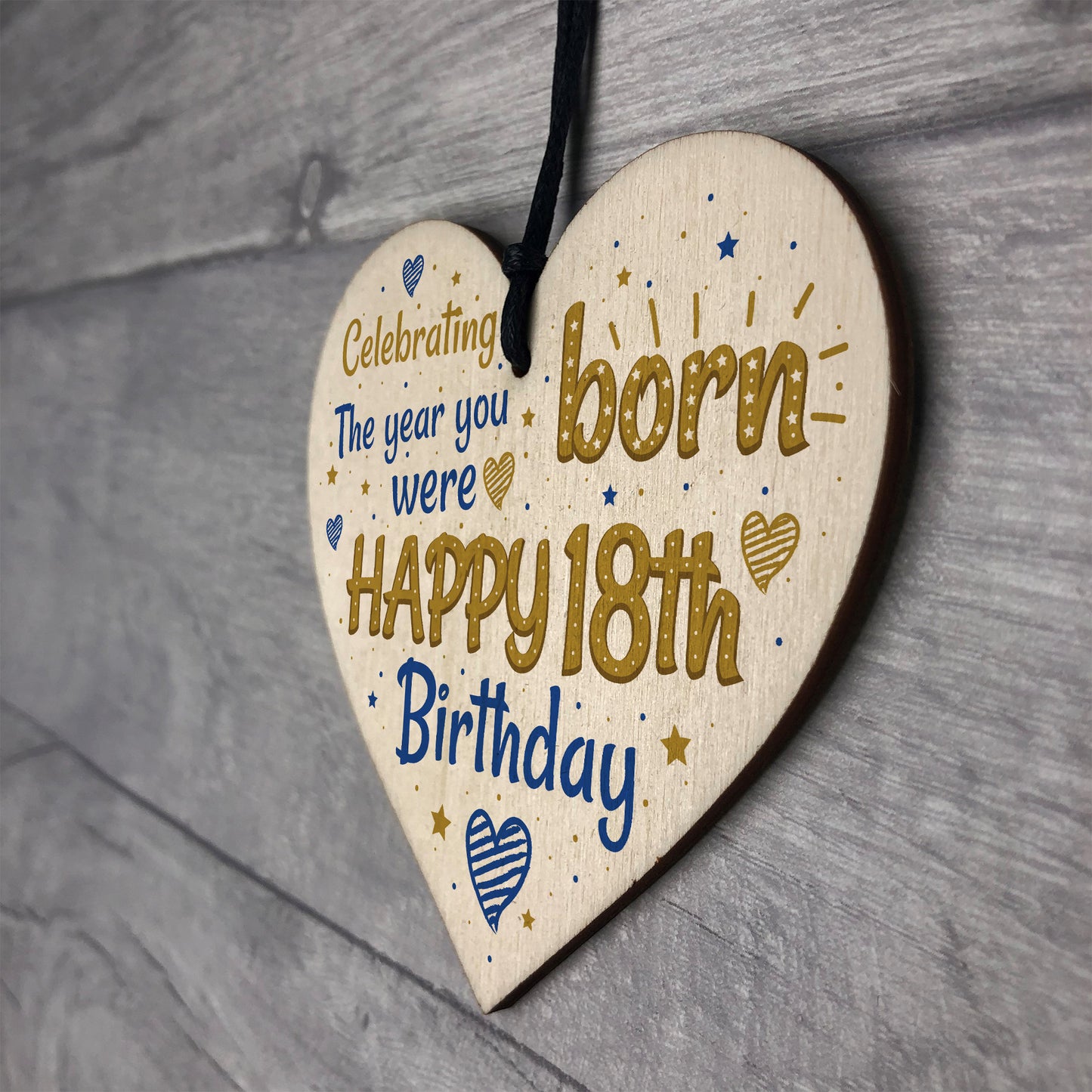 Handmade 18th Birthday Wooden Heart Sign Card Friendship Gift