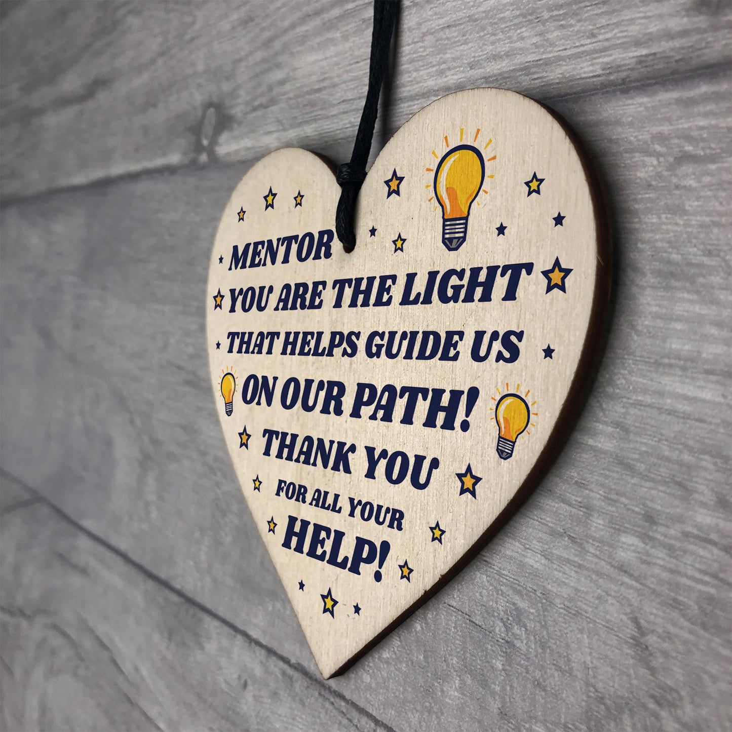 Thank You MENTOR Gift Heart Hanging Sign Friend Teacher Gift