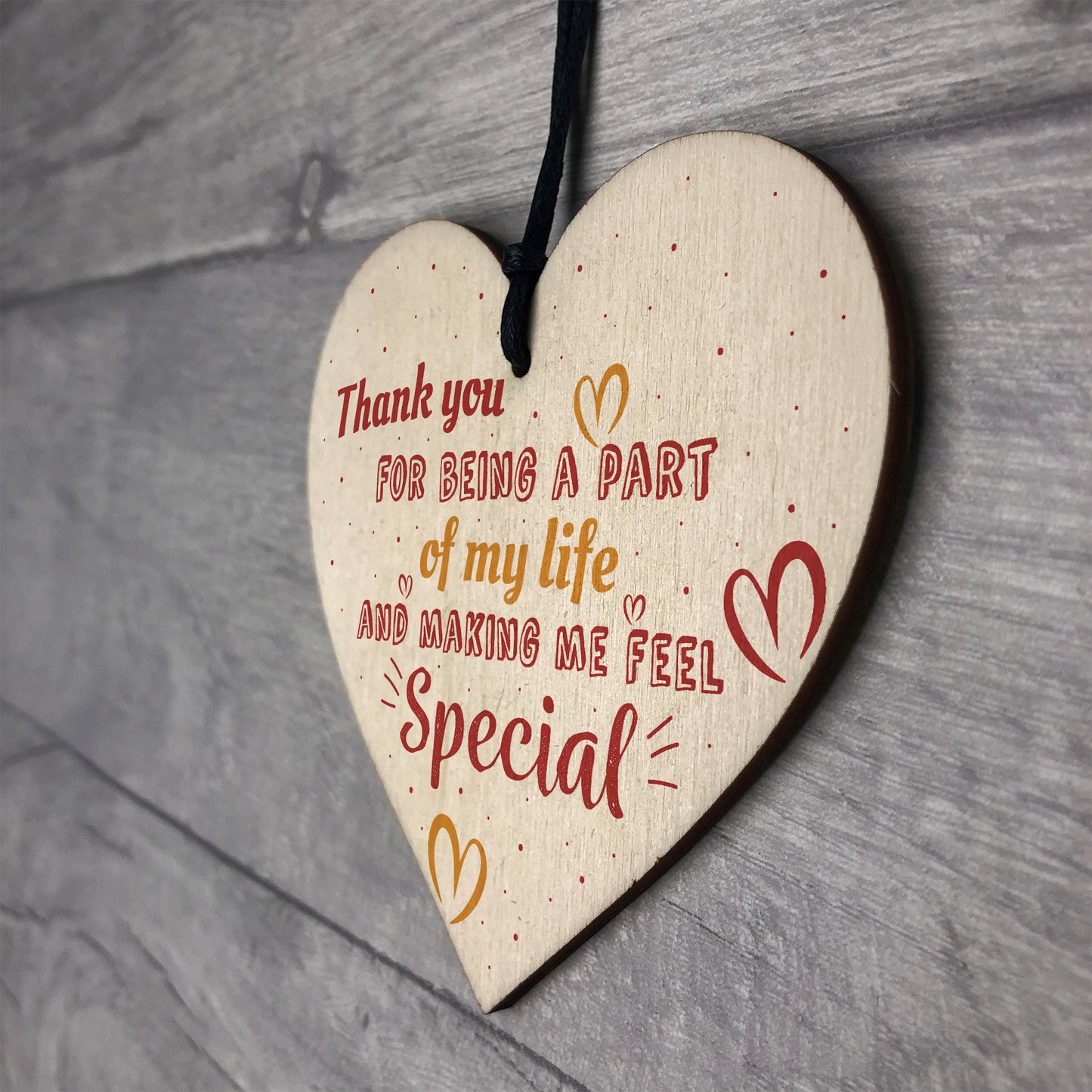 Thank You Colleague Teacher Friendship Gift Wooden Heart Plaque