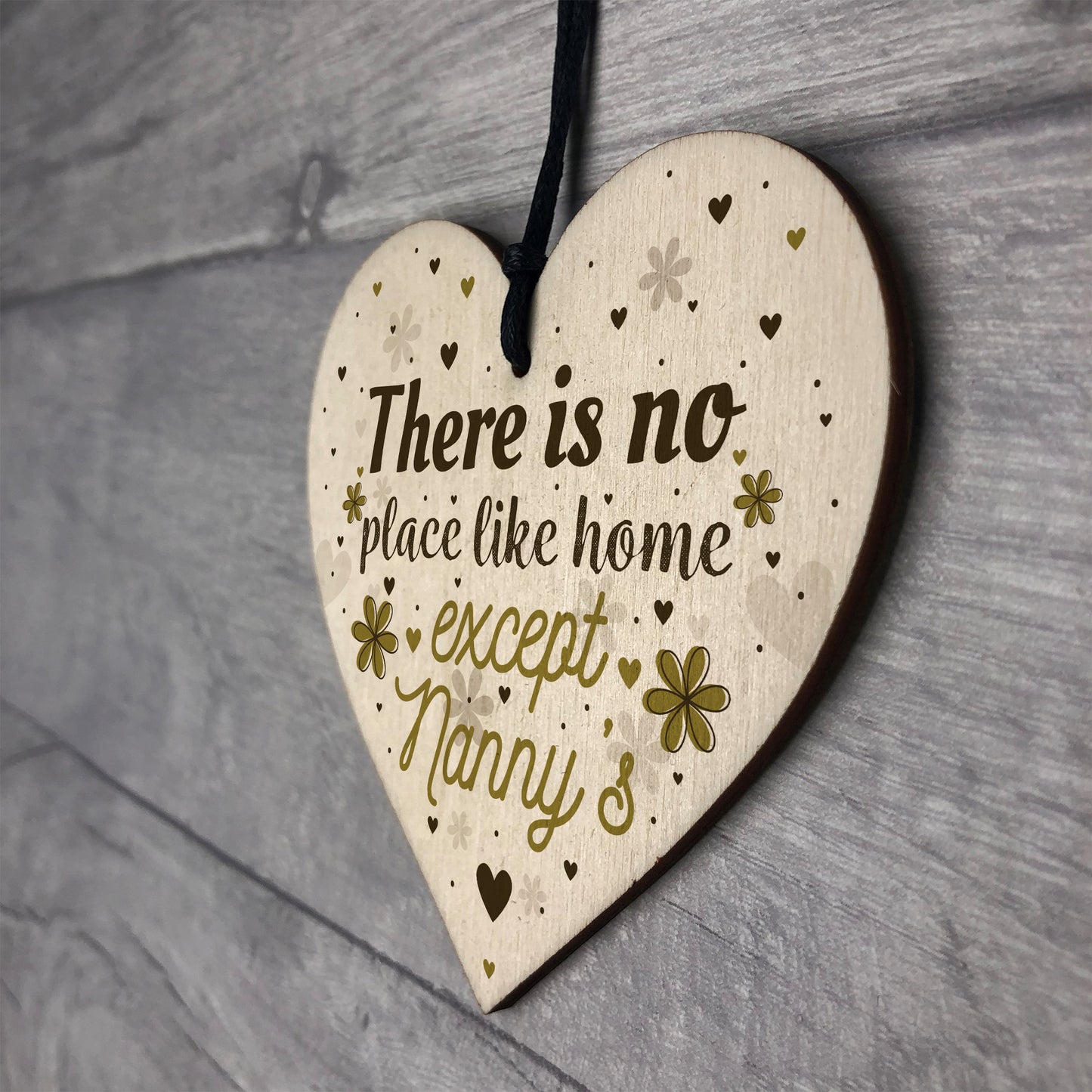 Nanny Nan Christmas Birthday Gifts Hanging Wooden Heart Sign