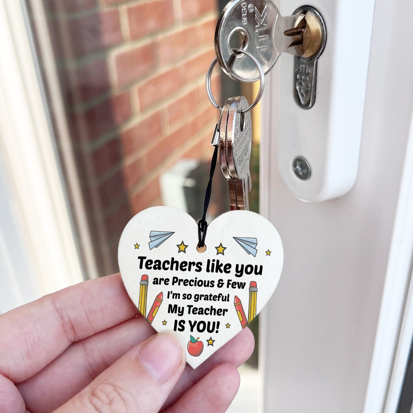 Teacher Thank You Wooden Keyring Appreciation Teacher Leaving