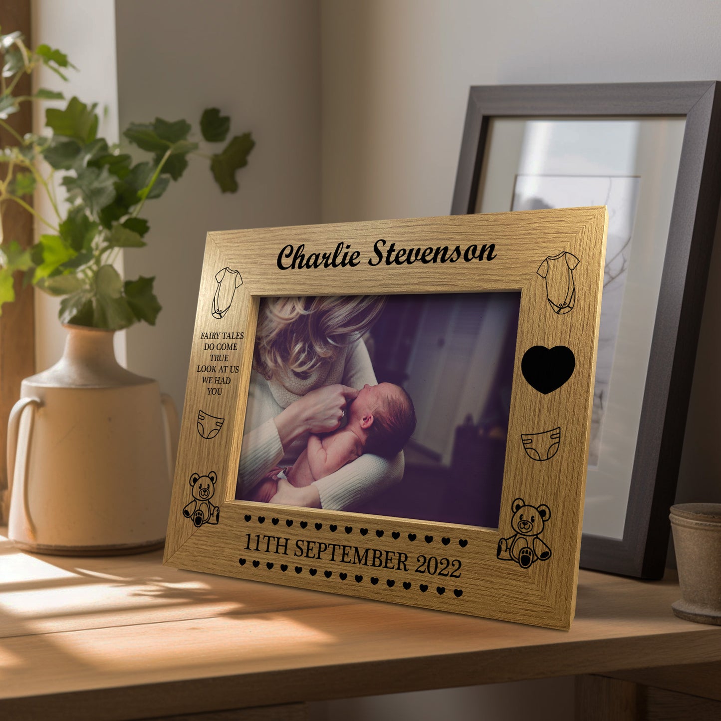 Baby Gift Personalised Photo Frame Birth Details Nursery Decor