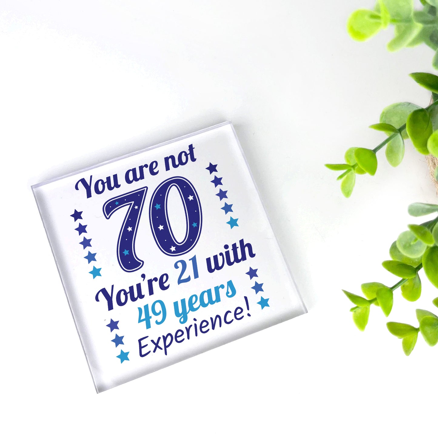 70th Birthday Gift For Women Men Acrylic Block Funny