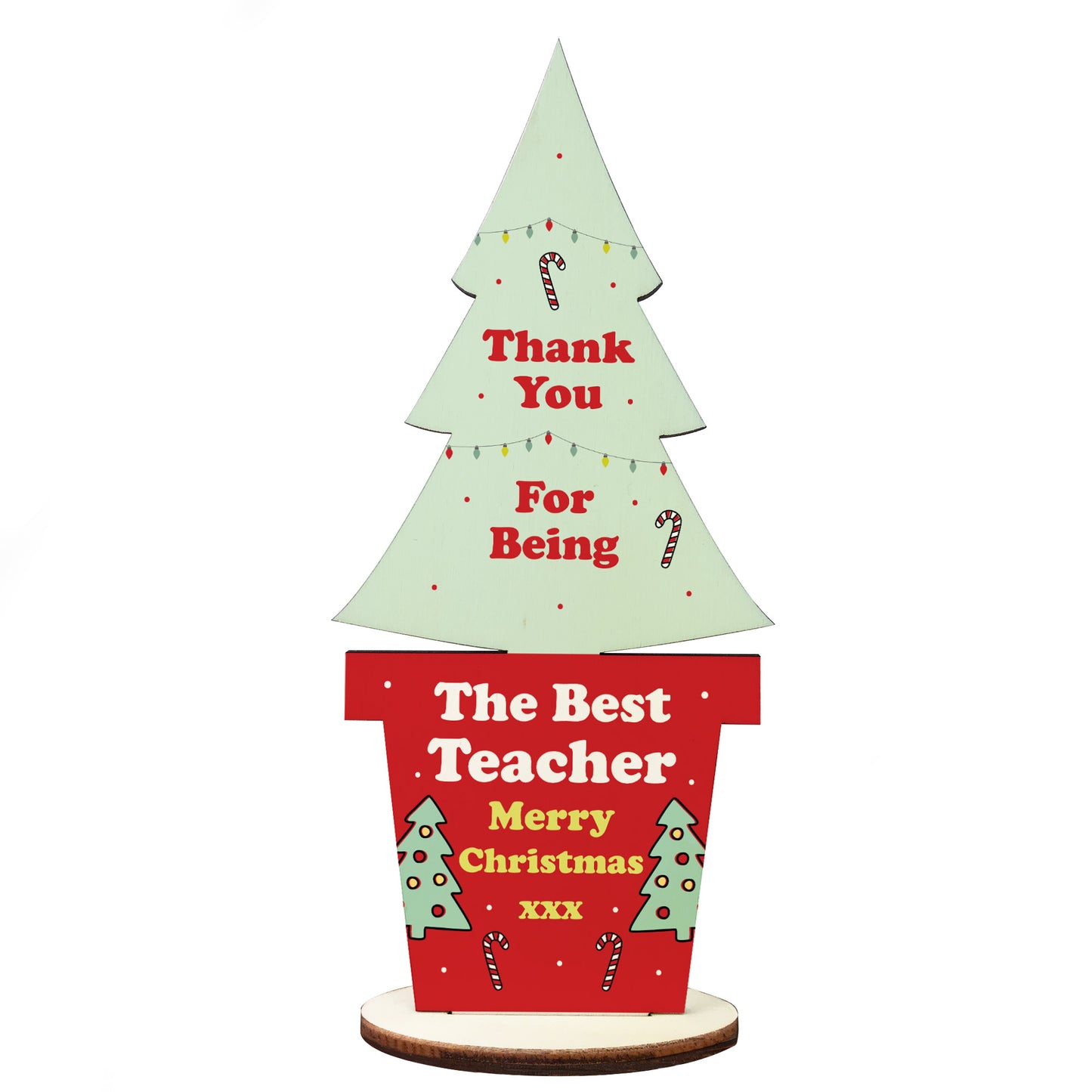 Christmas Gift For Teacher Standing Wooden Tree Novelty Gift