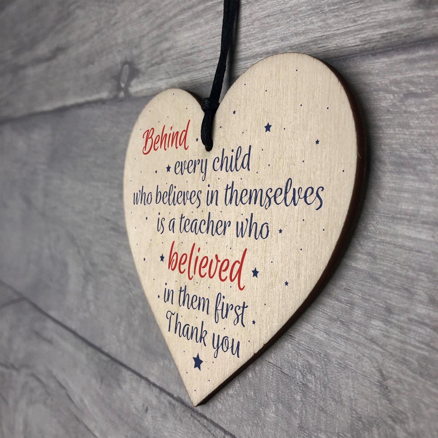 Handmade Wood Heart Gift For Teacher Tutor Mentor Leaving