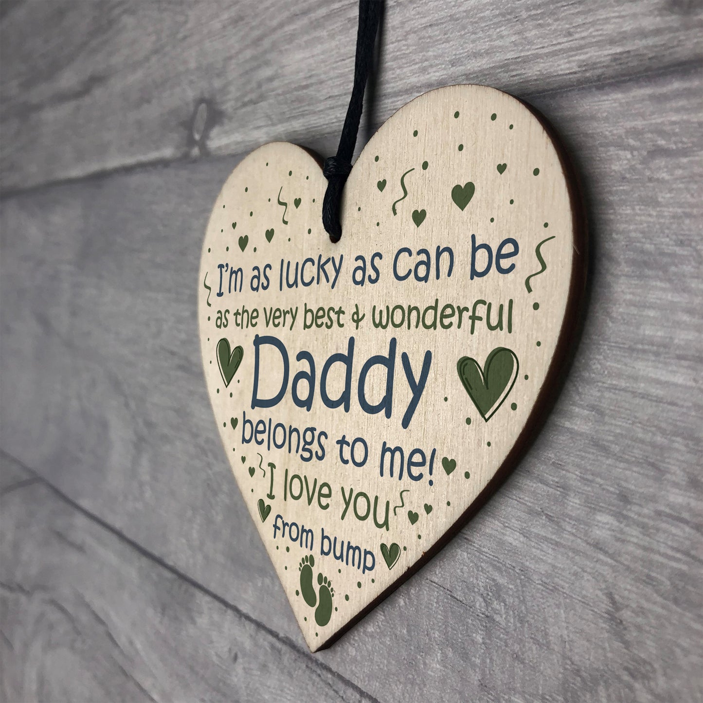 Daddy To Be Gifts Wooden Heart Fathers Day Gift From Bump Gifts