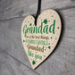 Grandad Gifts Christmas Birthday Card Hanging Wooden Heart Sign