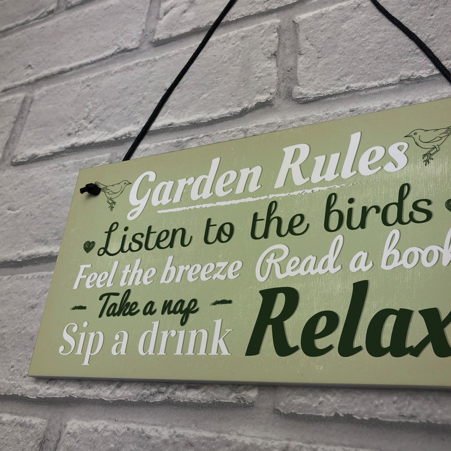 Garden Rules Novelty Hanging Plaque SummerHouse Sign Garden Shed