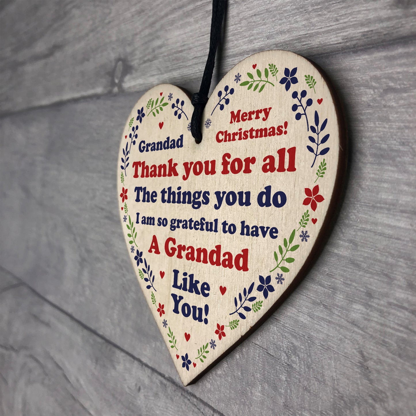 Grandad Thank You Christmas Gifts For Grandparents Wood Bauble