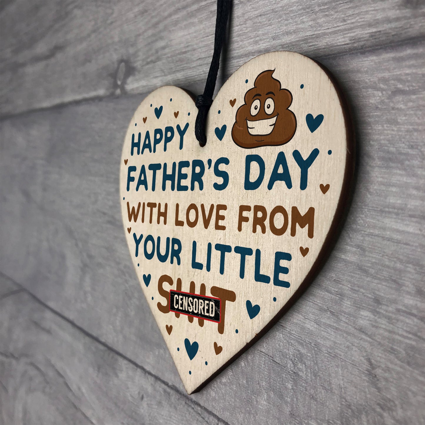 Funny Fathers Day Gift For Dad Daddy Step Dad Wooden Heart