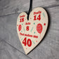 Funny Gift For 40th Birthday Novelty Wooden Heart Friendship