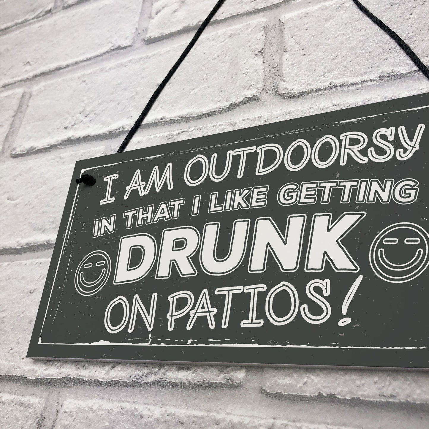 Drunk On Patios Funny Garden Shed Sign Vodka Beer Gin Plaque