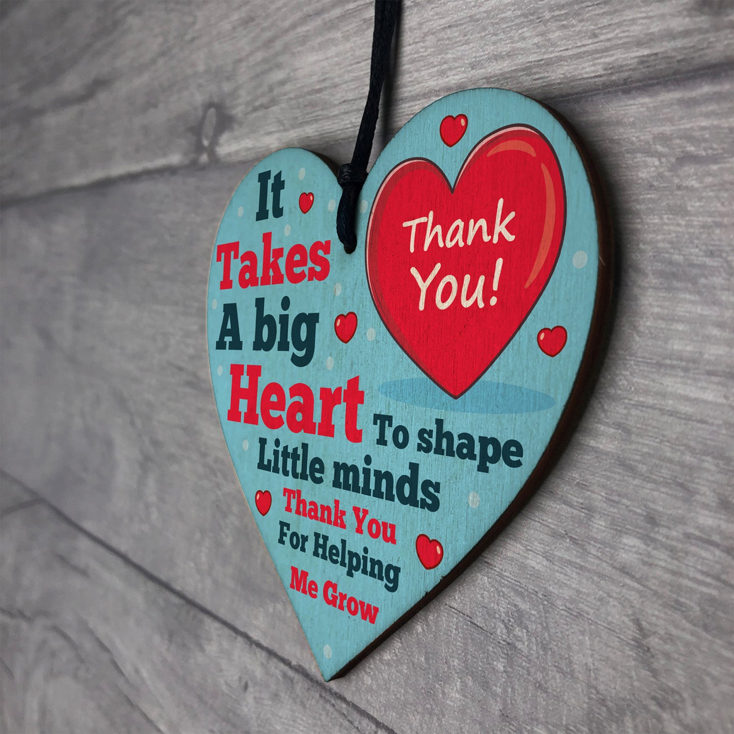 Teacher Wood Heart Gift Thank You Nursery Teacher TA Teaching