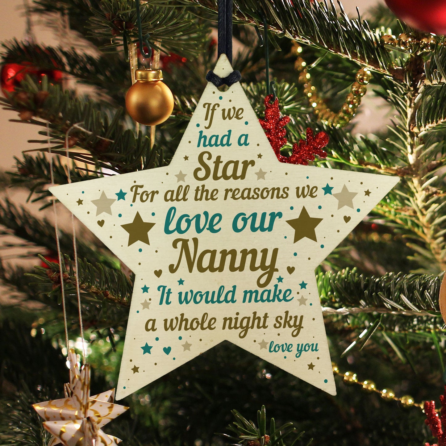 NANNY GIFTS Nanny Birthday Gift Wooden Star Plaque Mothers Day