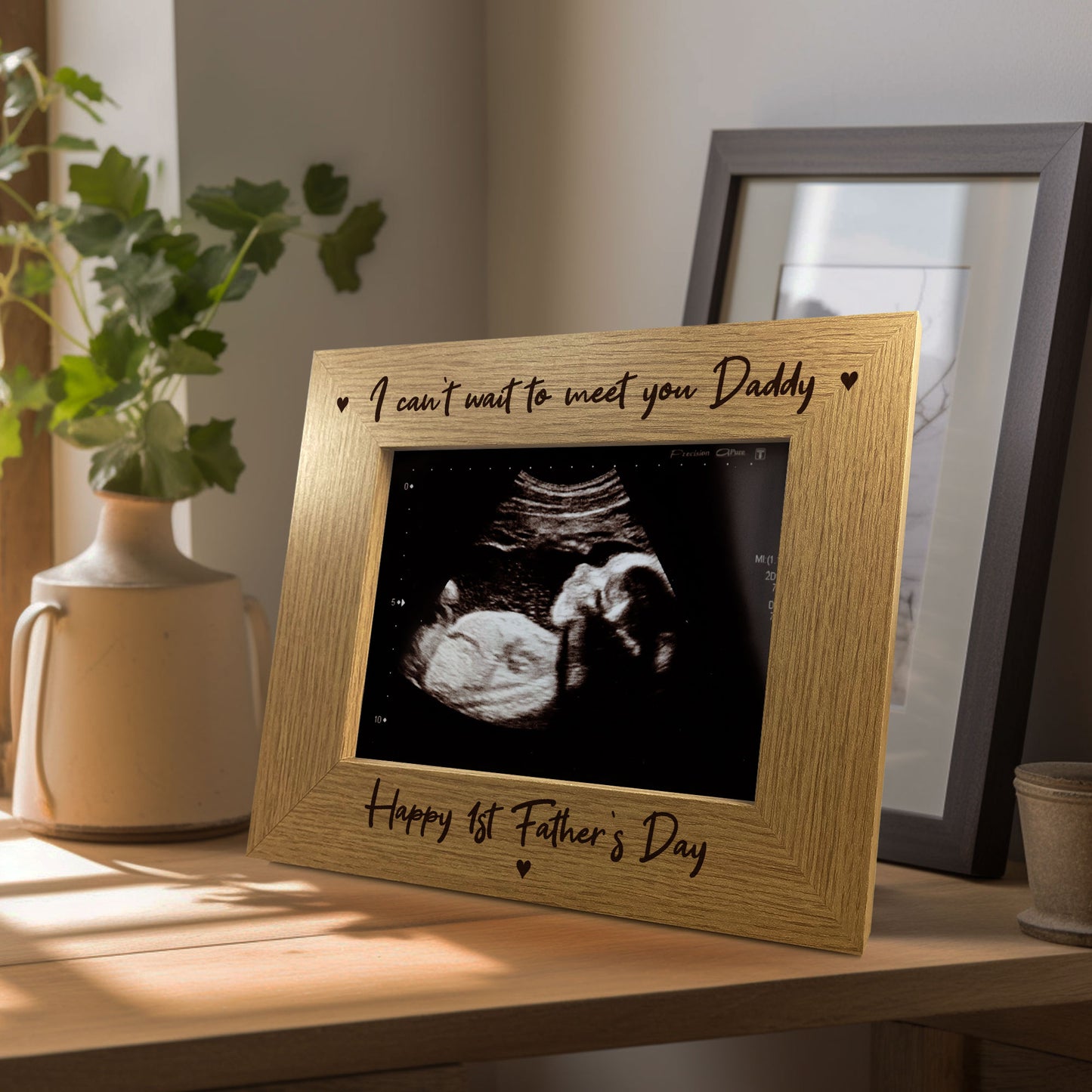 1st Fathers Day Gift For New Daddy Wood Photo Frame Bump Gifts