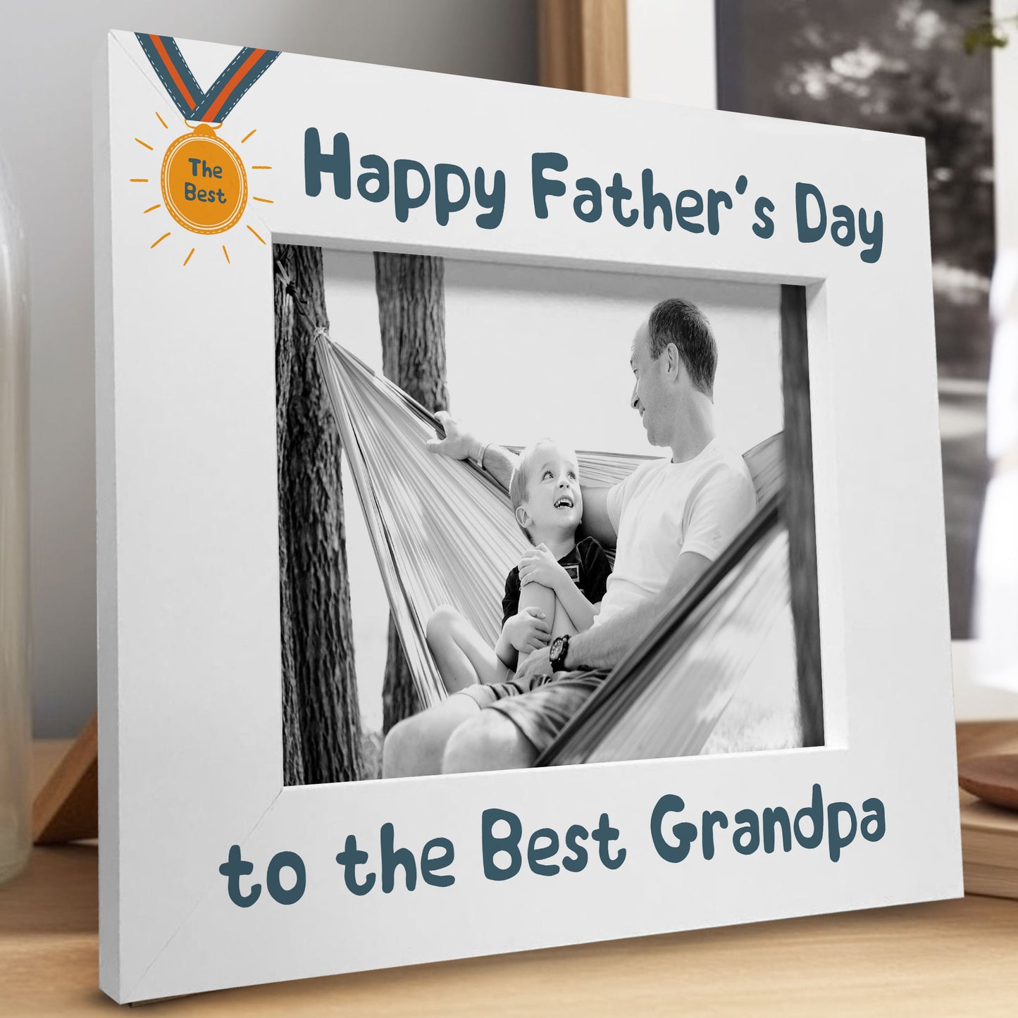 Fathers Day Gift For Grandpa Photo Frame Wooden Novelty Grandpa