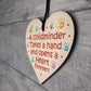 Childminder Thank You Gift Wood Hanging Heart Teacher Friendship