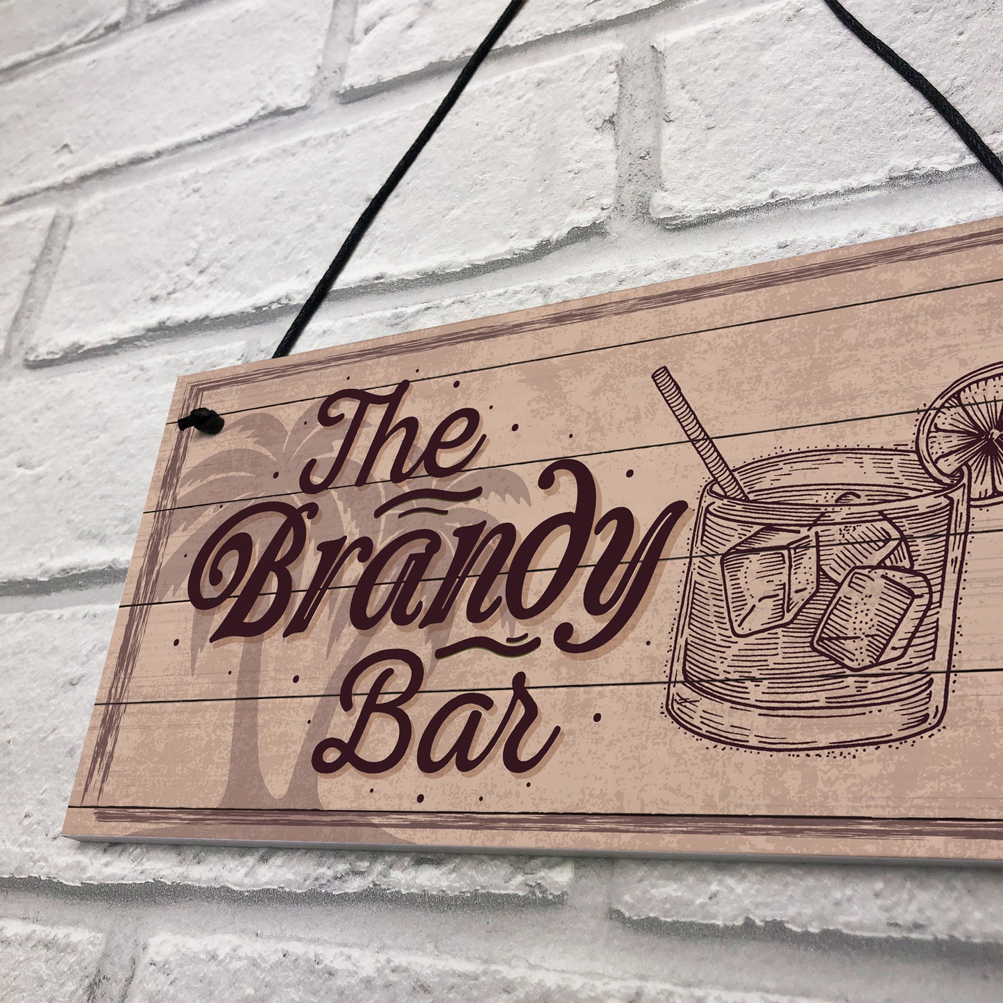 Vintage Shabby Chic Bar Sign Brandy Plaque Home Bar Wedding Gift