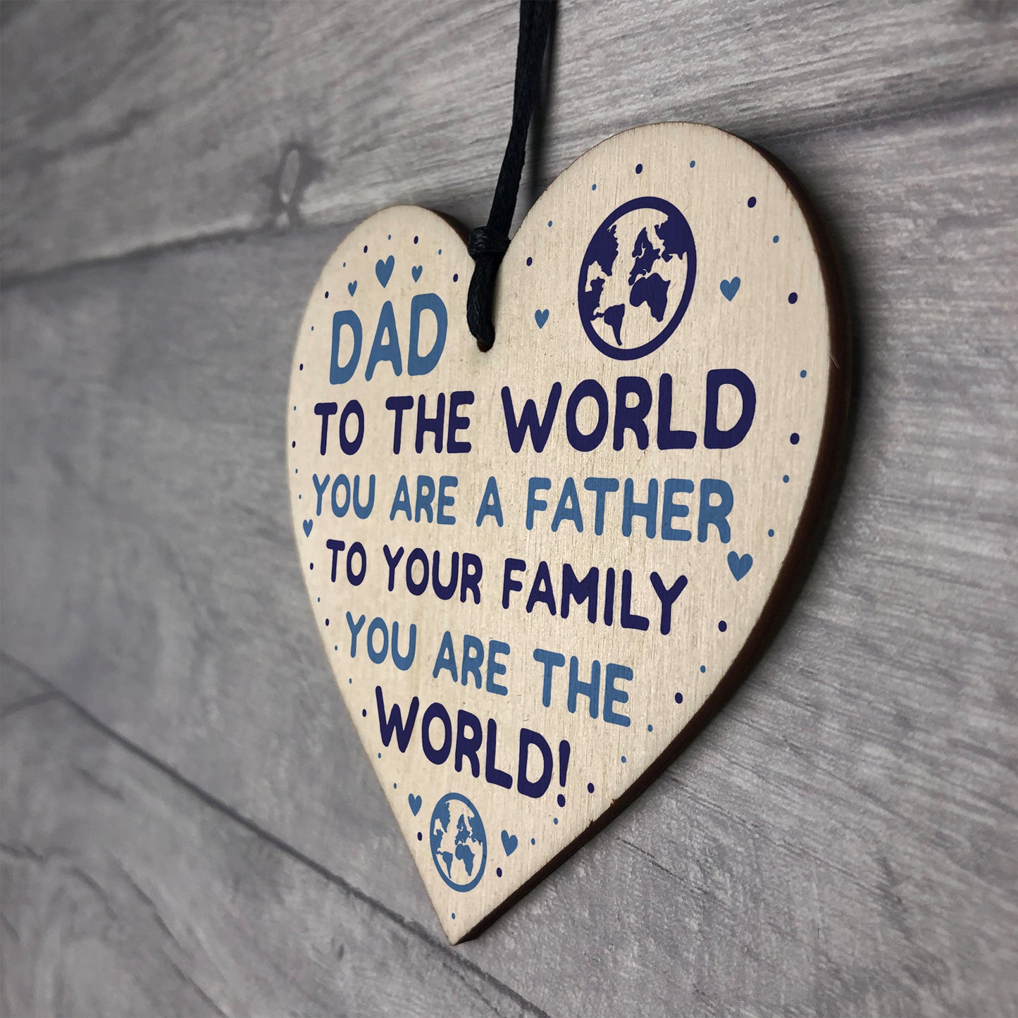 Fathers Day Gifts For Dad Father Wood Heart Dad Birthday Gift