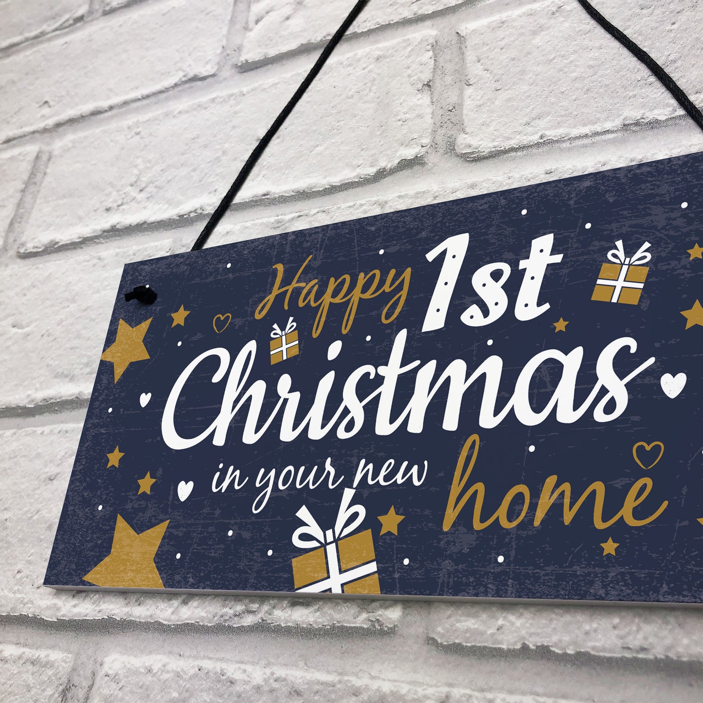 1st First Christmas In New Home Hanging Wall Xmas Tree Plaque