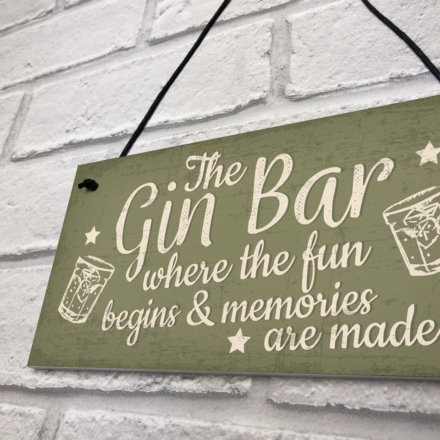 Bar Sign Novelty Hanging Home Gin Bar Pub Plaque Funny Man Cave