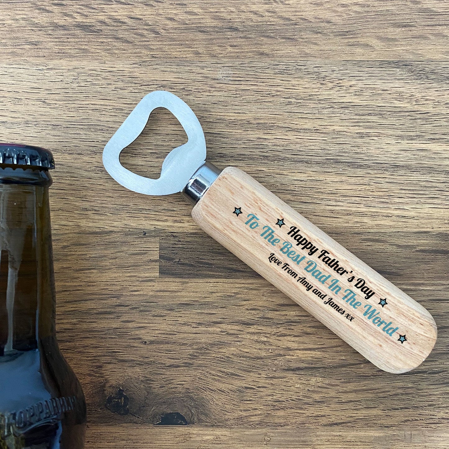 Wooden Bottle Opener Personalised Fathers Day Gifts For Dad