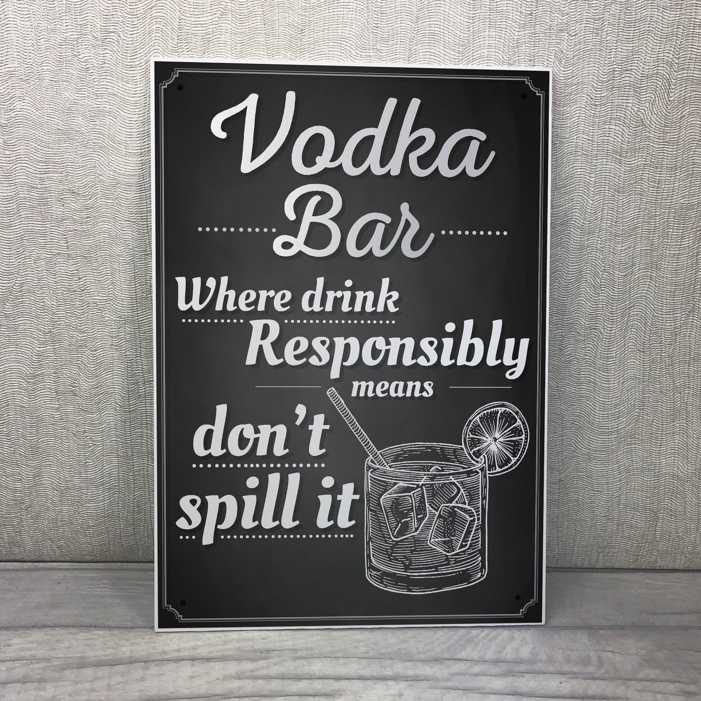 Vodka Bar Hanging Plaque Alcohol Party Birthday Gift Garden Pub