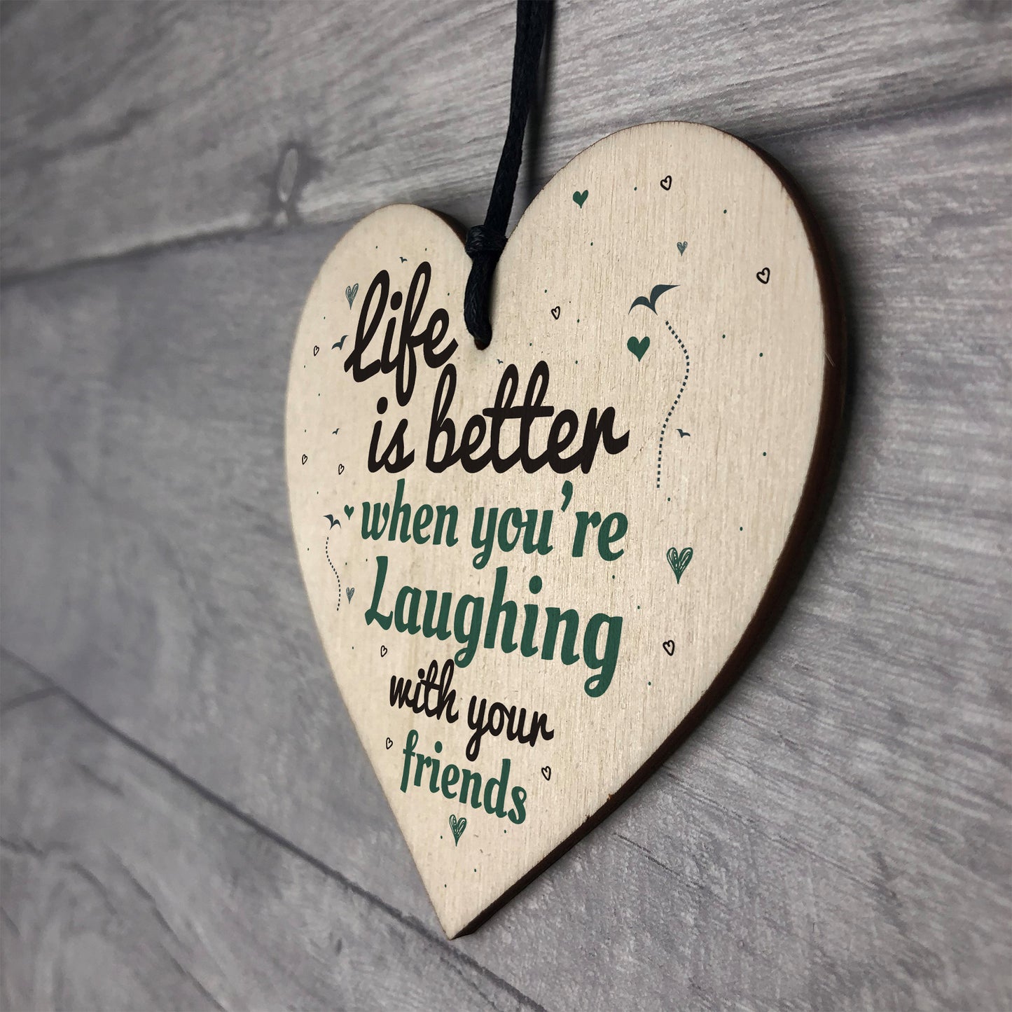 Laugh With Friends Sign Best Friend Plaque Heart Birthday Gifts