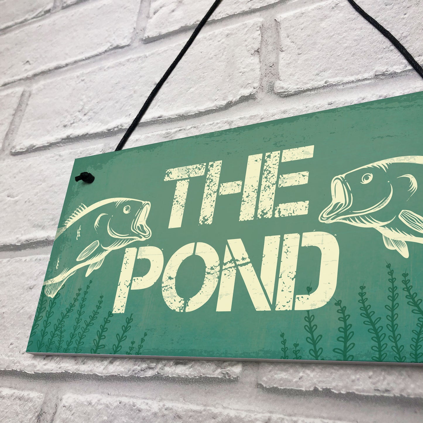 Fishing THE POND Sign Novelty Garden Plaque Gift For Dad Grandad