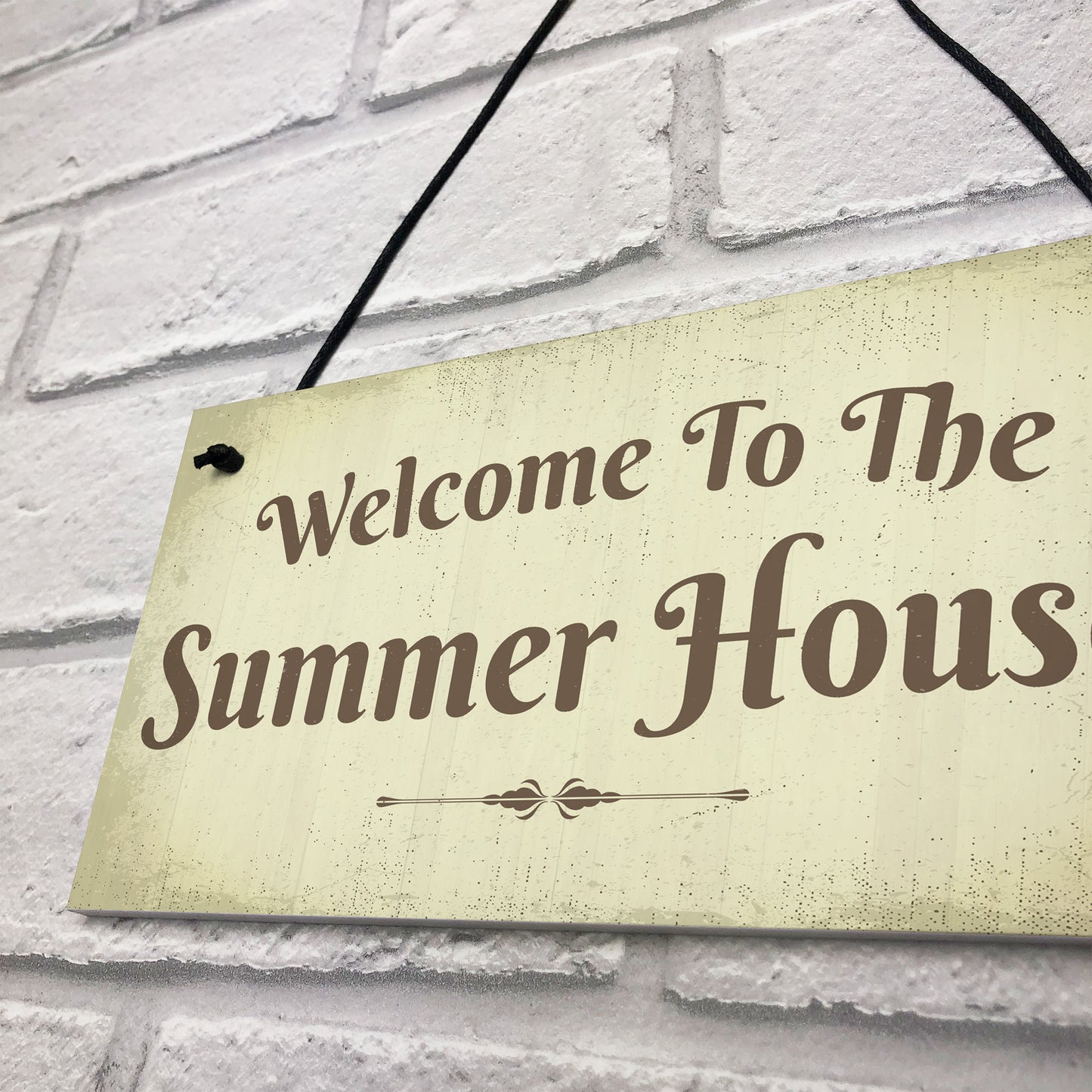 Welcome Summer House Plaque Hanging Shed Garden Sign Decor