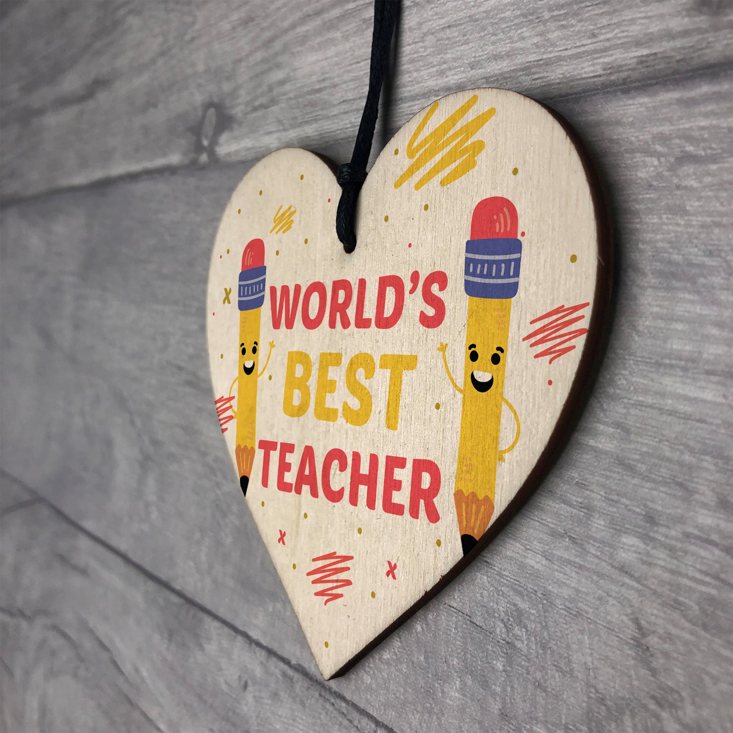 Gift For Teacher Worlds Best Thank You Wooden Heart Leaving